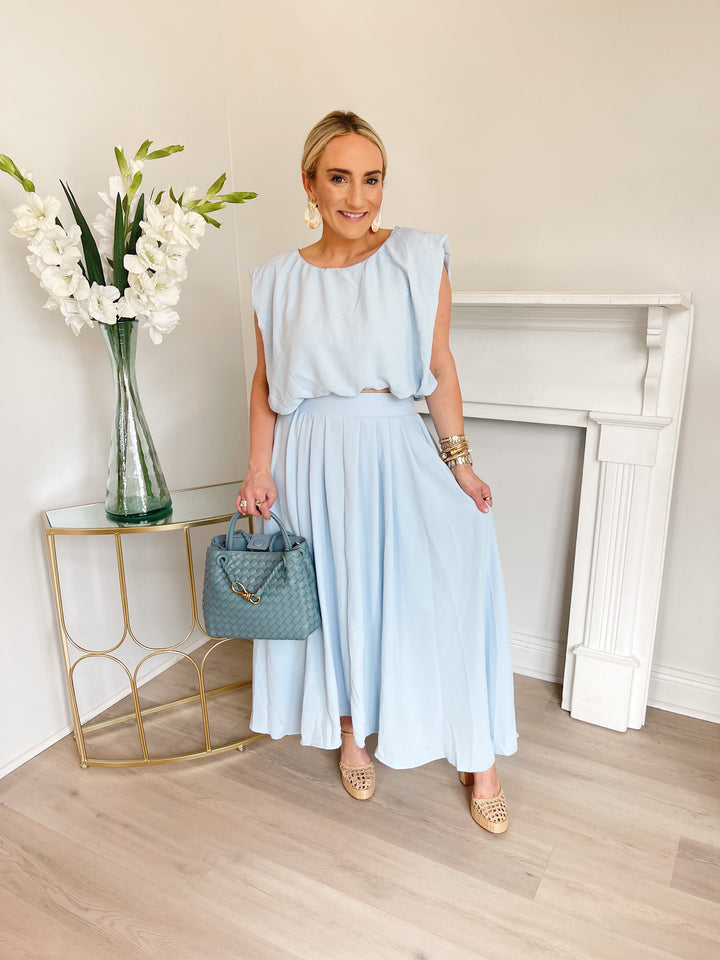 Codi Midi Skirt Set Light Blue