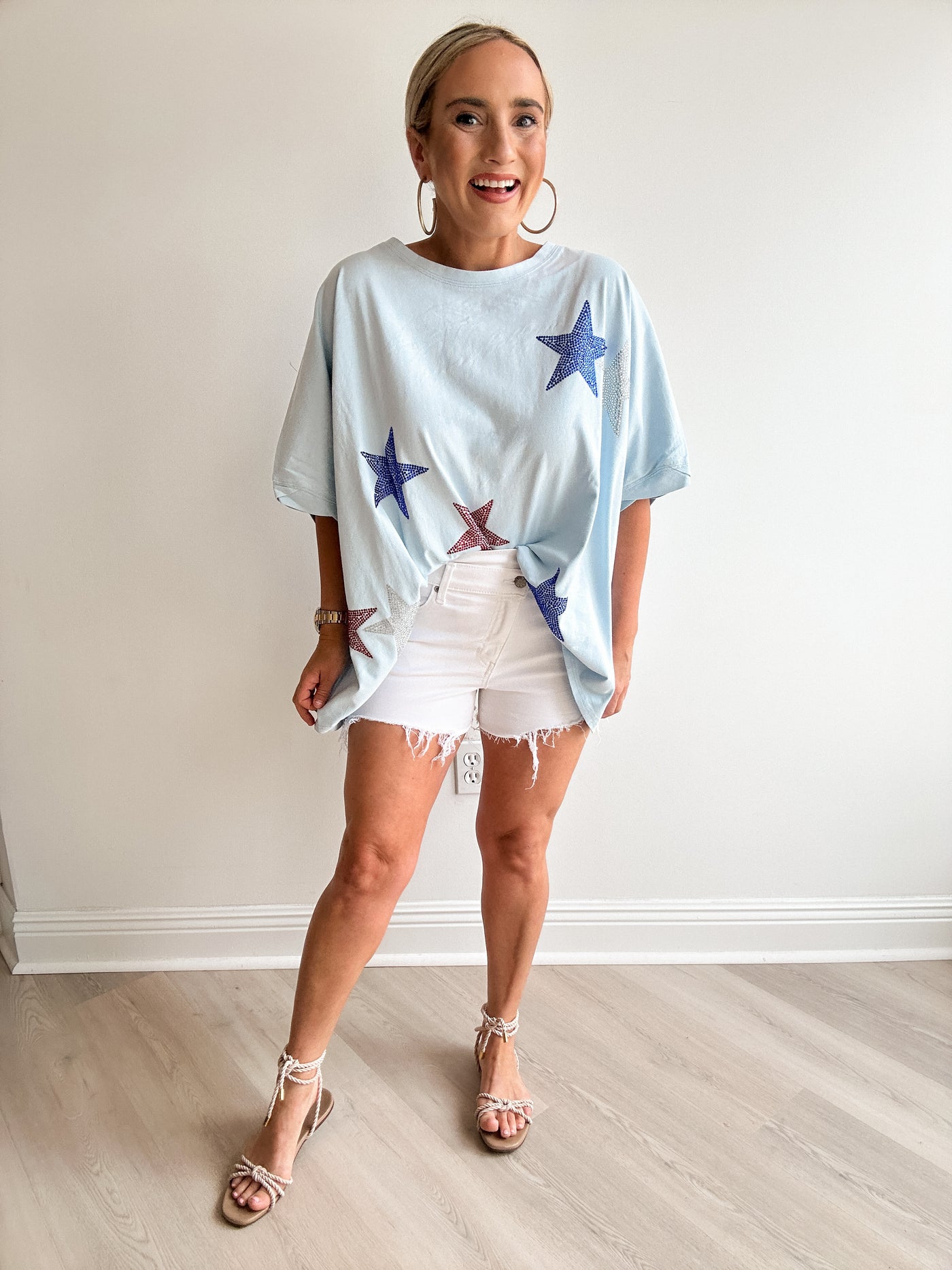 sparkly stars oversized top