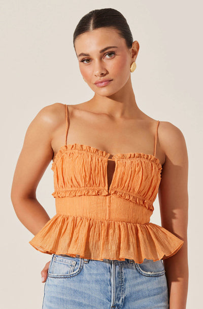 Sylvan Peplum Top coral