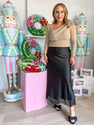 Katherine Layered Lace Trim Midi Skirt