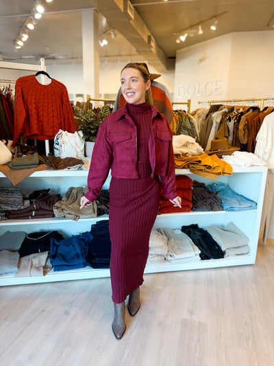 Alix Suede Jacket Burgundy