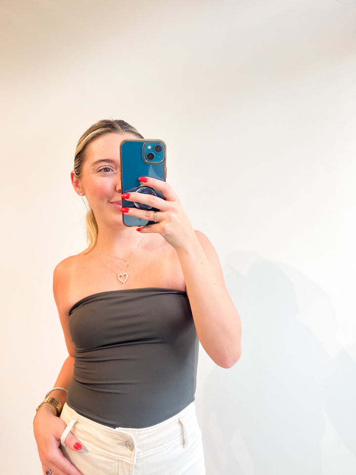 Badia Tube Top Dark Charcoal