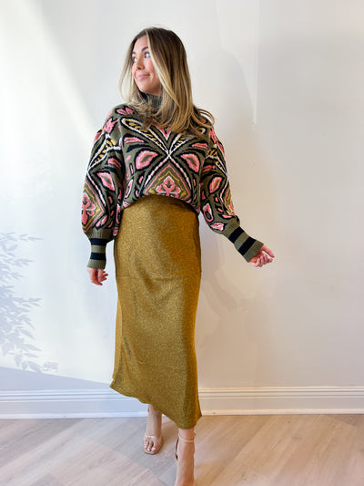 Julia Cropped Pattern Sweater Top