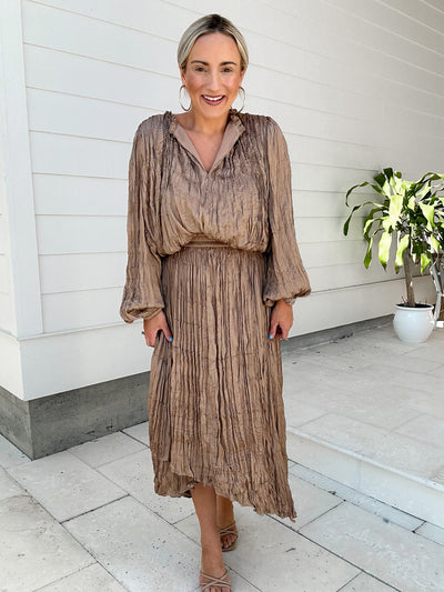 Crinkle Midi Skirt