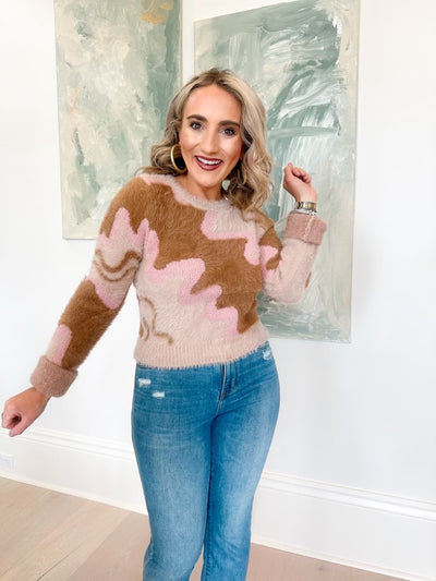 Wavy Sweater tan blush