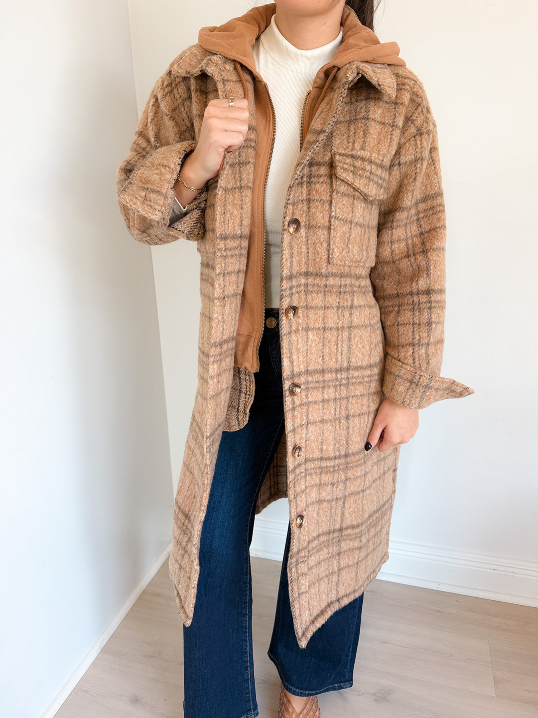 Kallie Hoodie Plaid Jacket