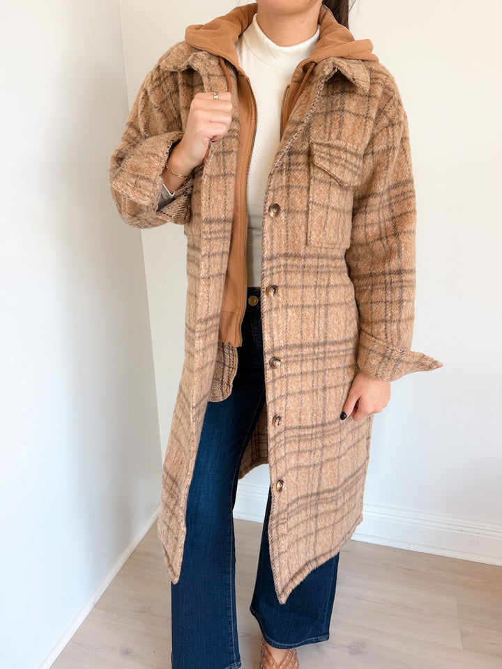 Kallie Hoodie Plaid Jacket