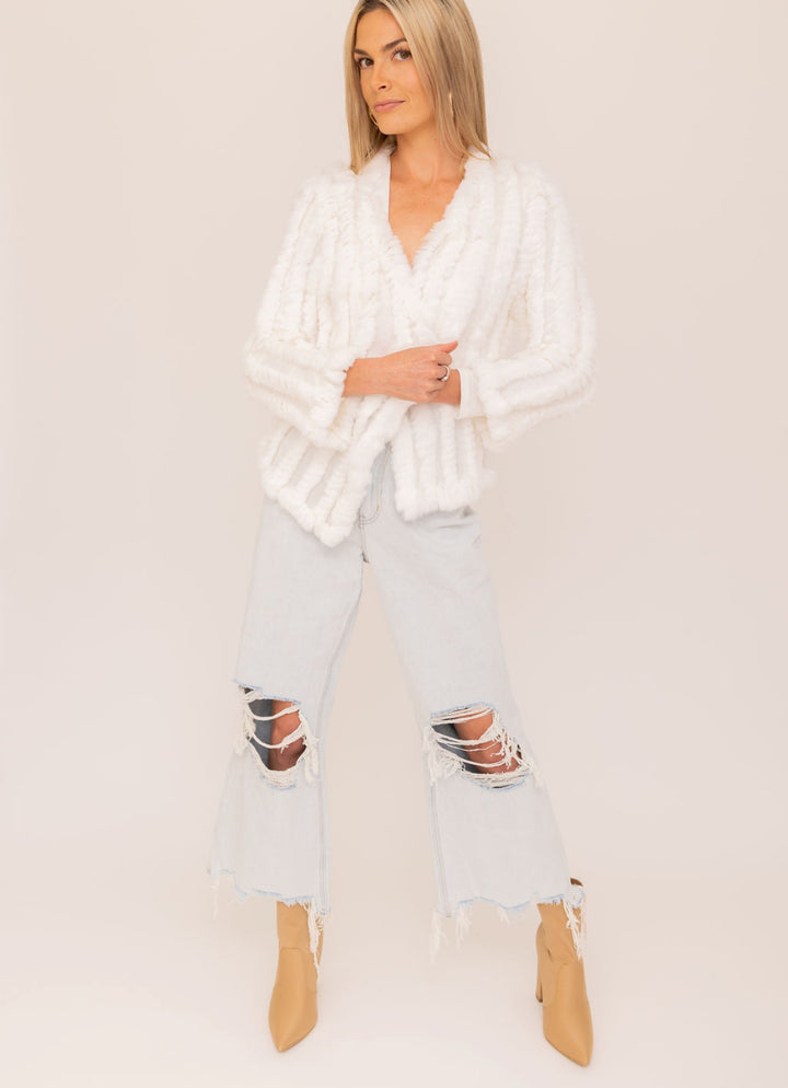 Kenz &amp; Gray Fur Jacket white