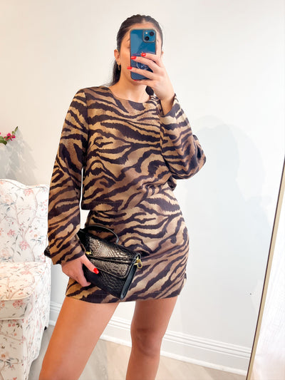 Vivian Animal Print Suede Mini Skirt