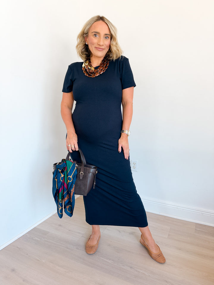 Tee Ribbed Midi Dress