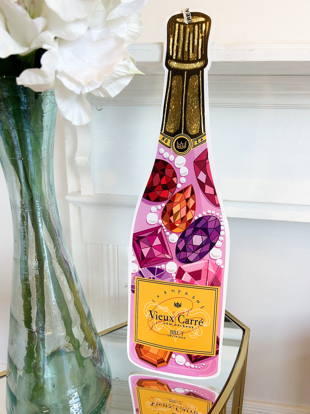 Vieux Carre Jewel Champagne Bottle Door Hanger