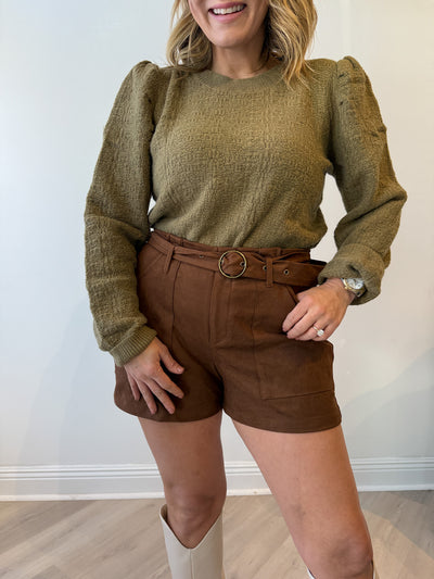 Jules Woven Shorts Brown