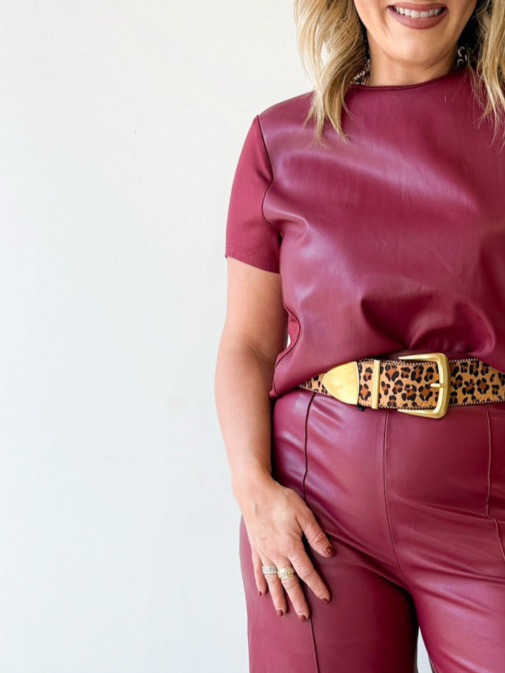 Elaina Vegan Leather Top