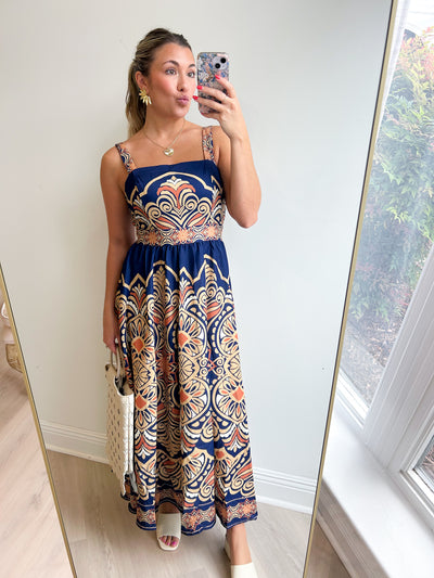Lily Printed Woven Midi Dress