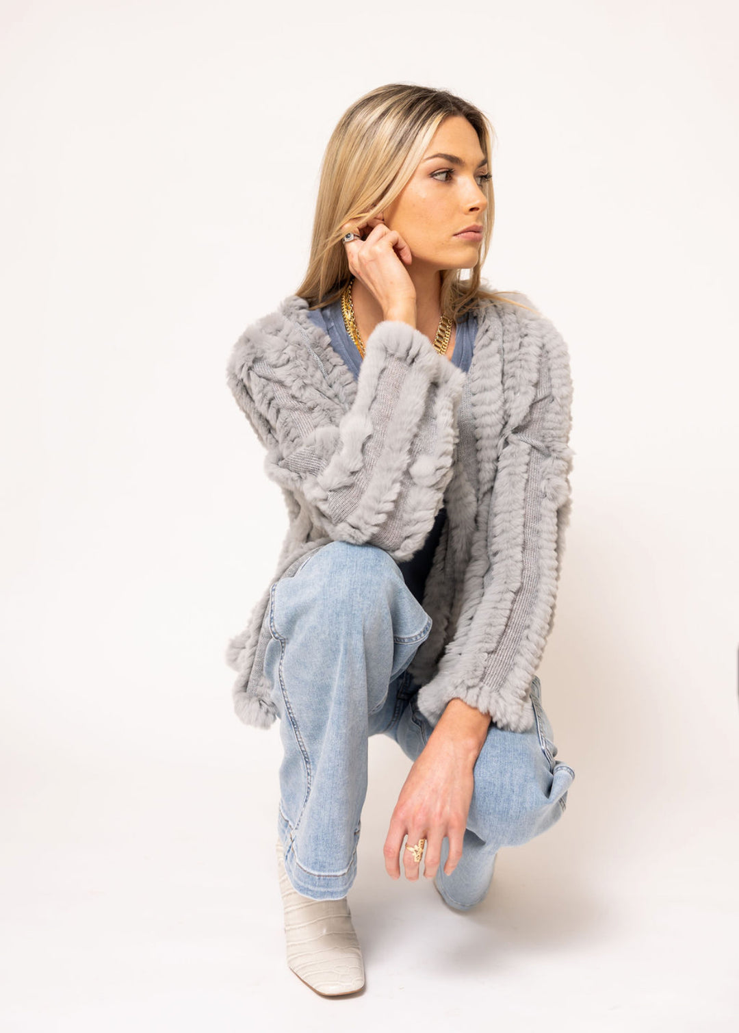 Kenz &amp; Gray Fur Jacket grey