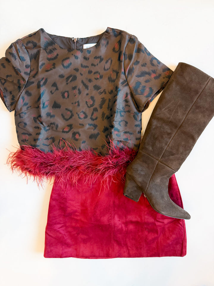 Maisy Fitted Suede Skirt