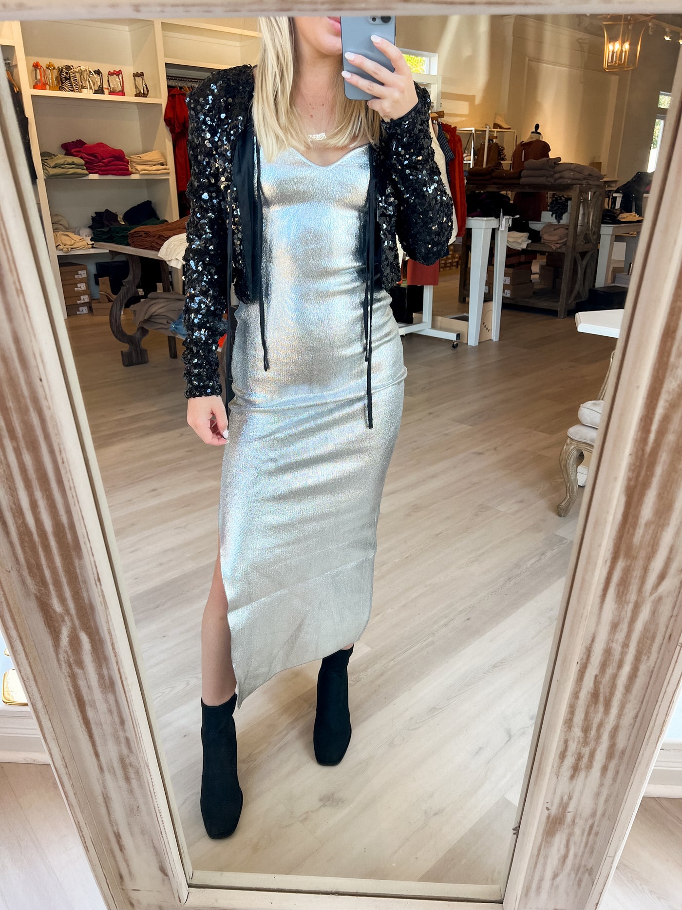 Alana Metallic Tube Dress