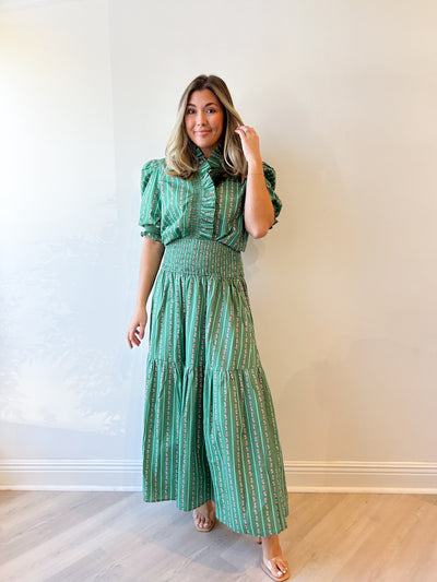 Floral Tier Smock Maxi Skirt