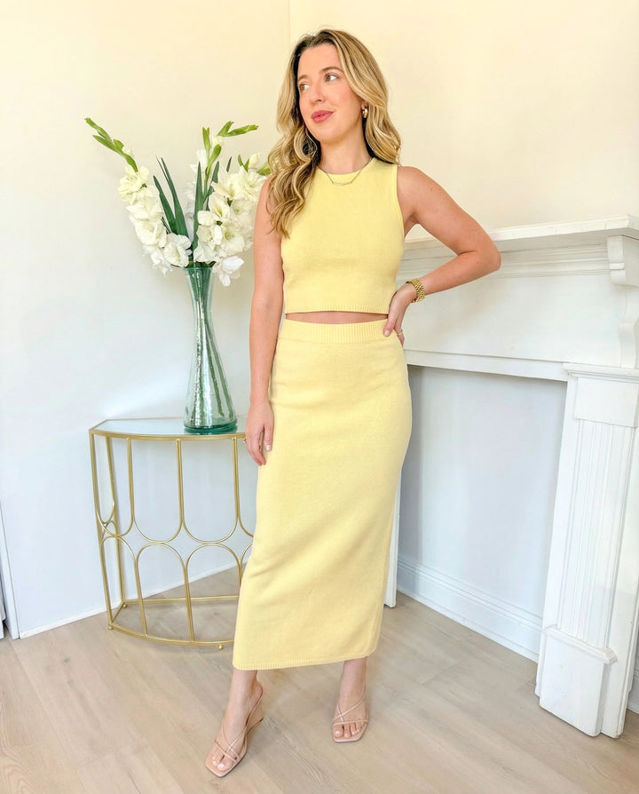 Alana Skirt Set Butter Yellow