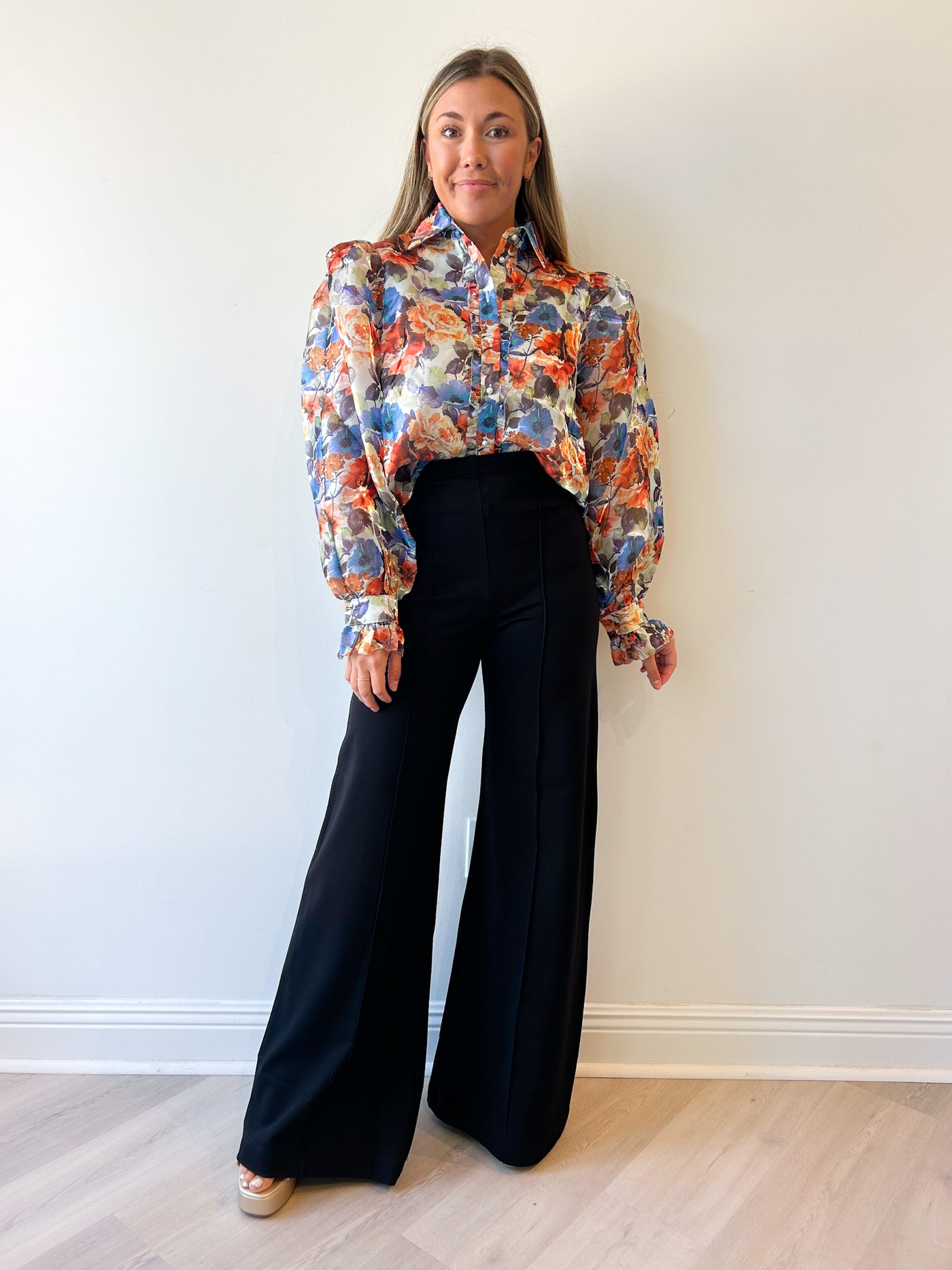 Lucy Floral Placket Button Down