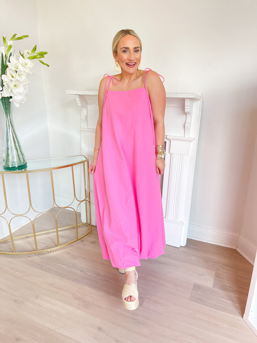 Bubble Hem Midi Dress