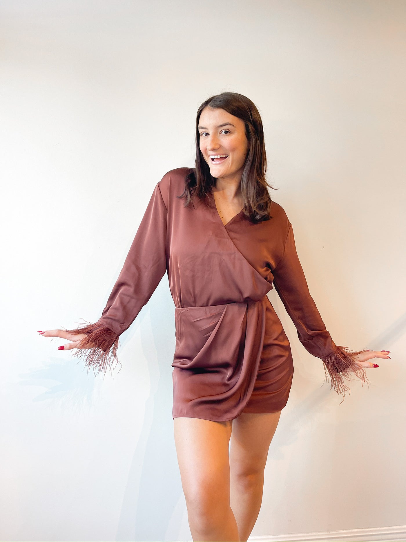 Catrina Satin Draped Mini Skirt