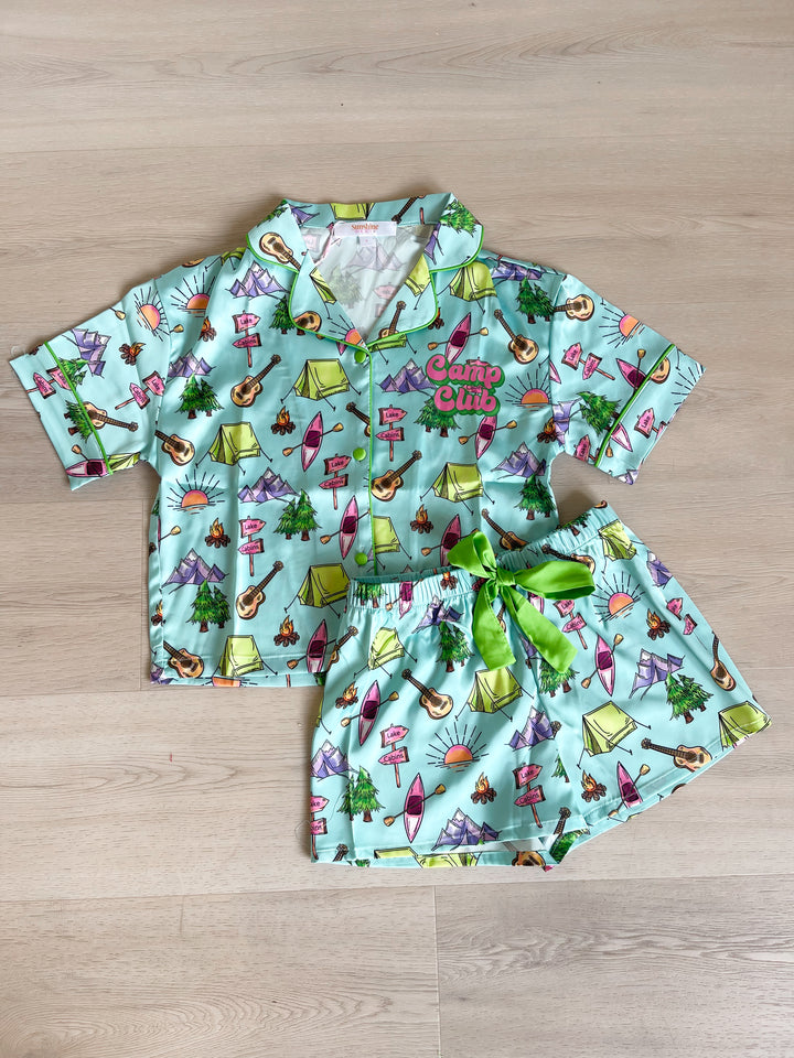 Girls Camping Pajama Set