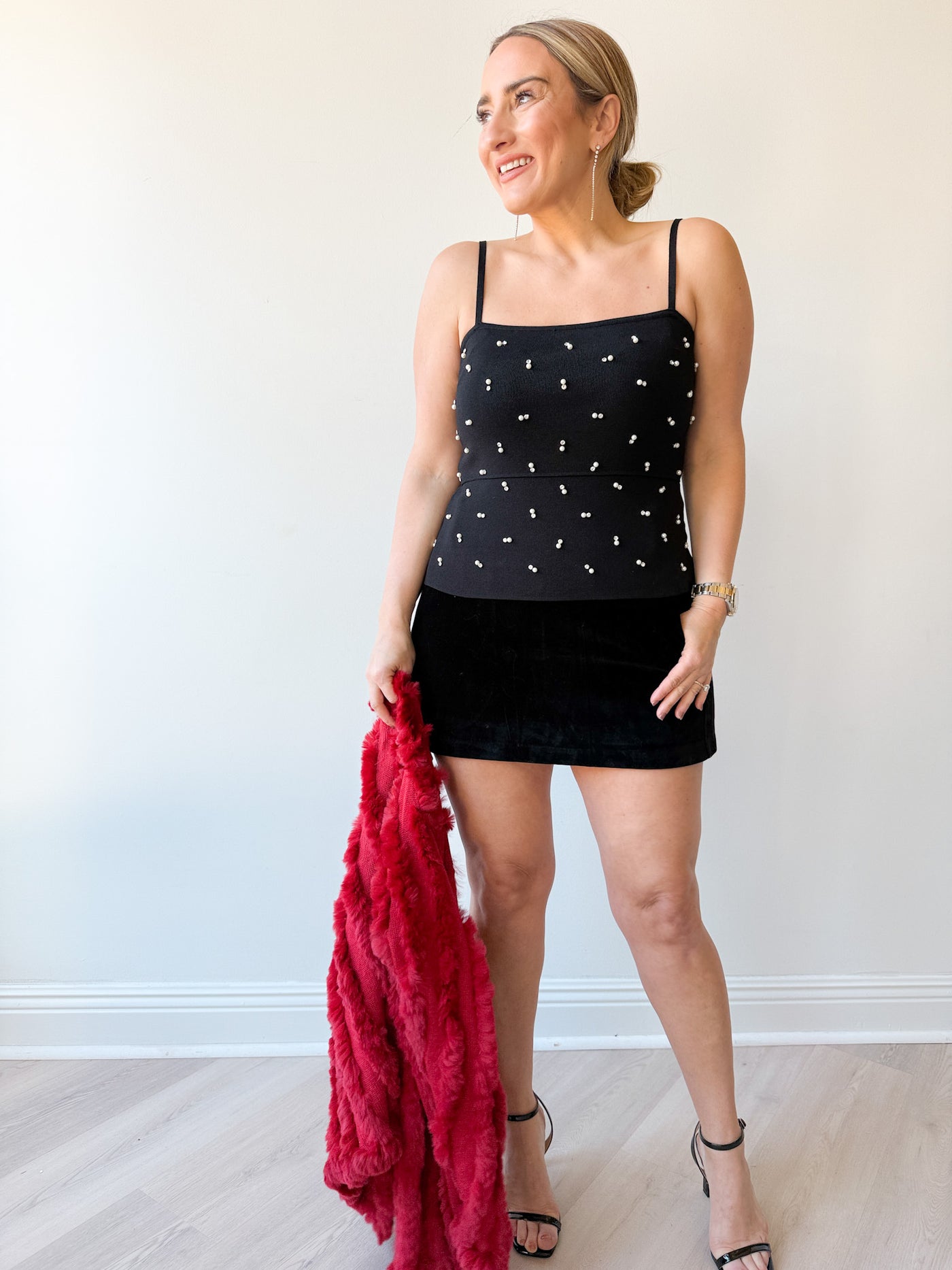 Adde Pearl Rhinestone Sweater Tank