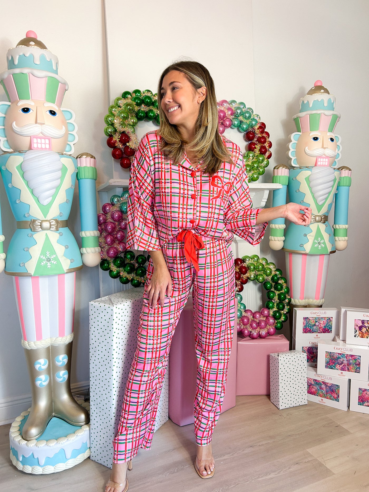 Sunsilky 3/4 Sleeve Top & Pant Pajama Set Merry Magic