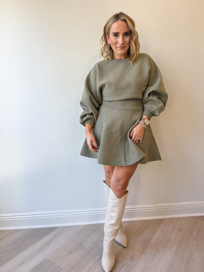 Bria Balloon Sleeve Sweater Dress