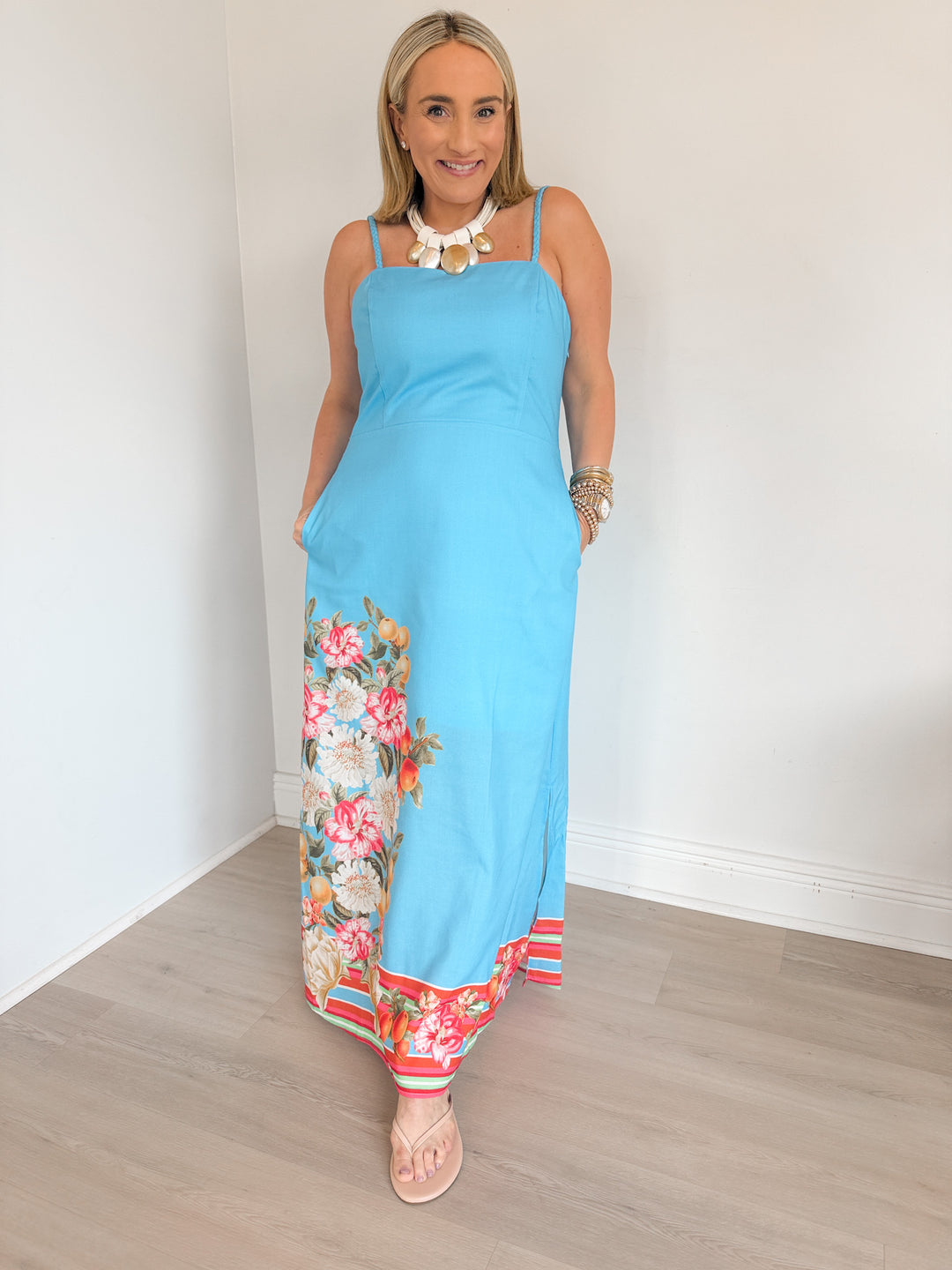 Sahira Printed Flowers Long Dress