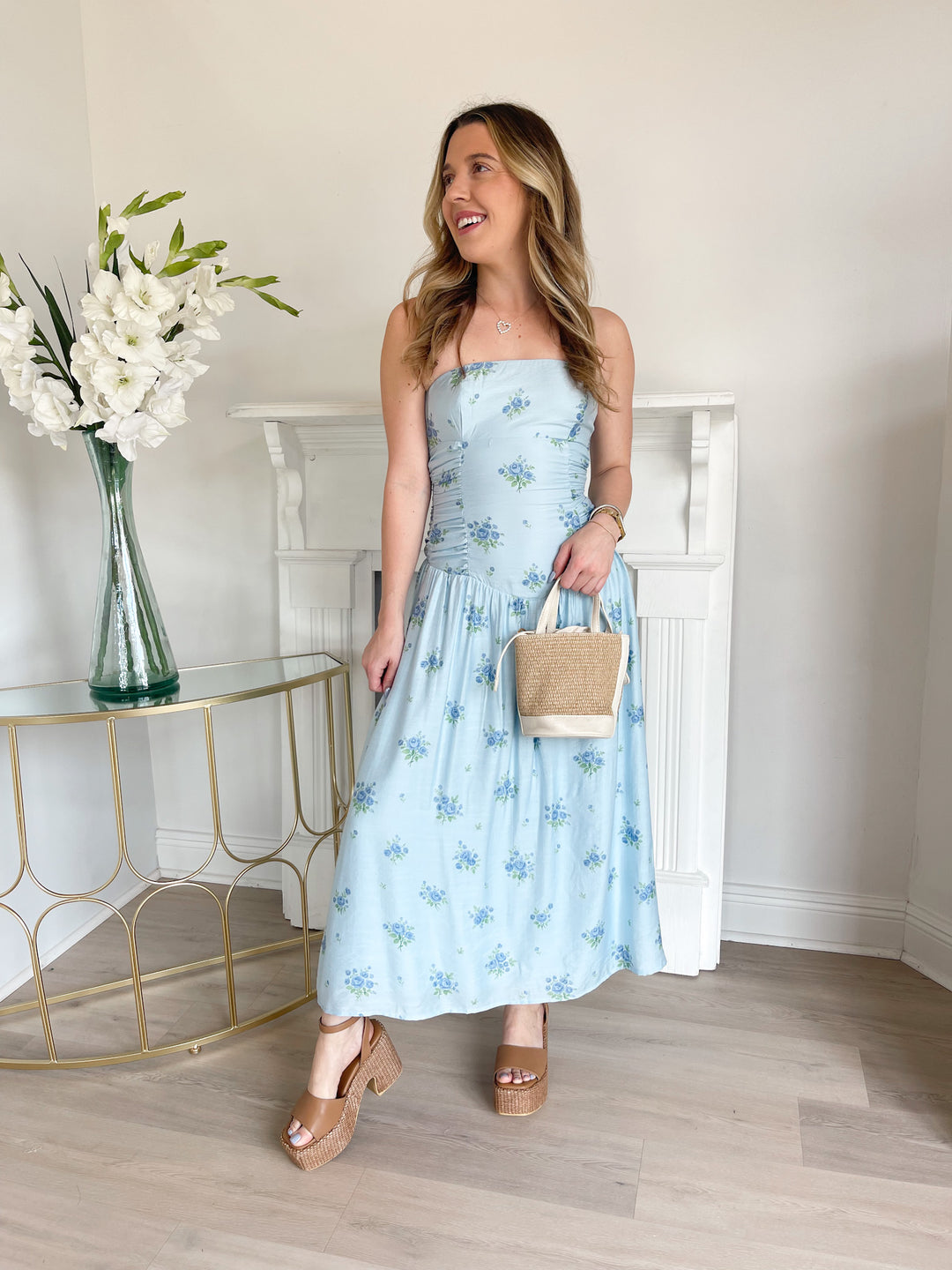 Amy Strapless Midi Dress