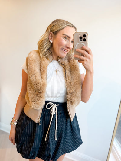 Kay Fur Vest taupe