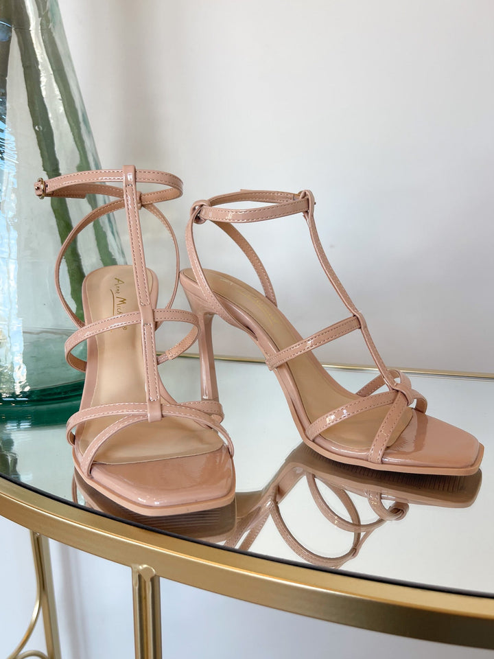 Push Strappy Heel Nude Patent