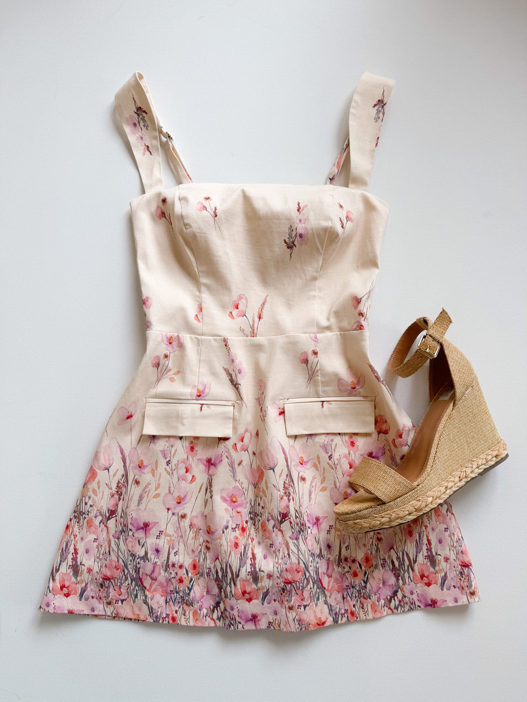 McKenzie Sleeveless Fitted Romper w/ Pocket Flaps