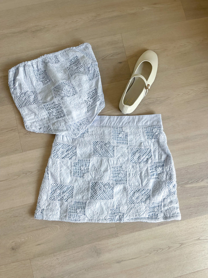 Patchwork Tube Top french blue