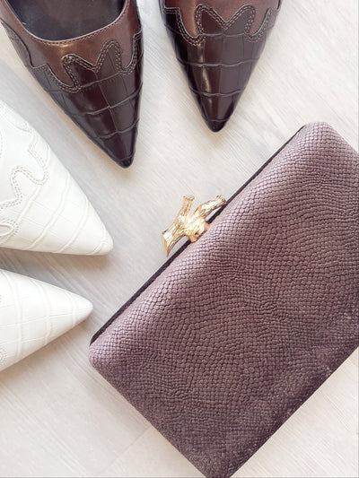 Alana Evening Clutch Pewter