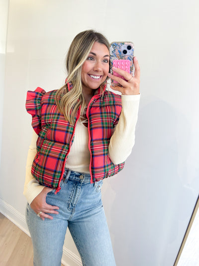 Gen Plaid Puffer Vest