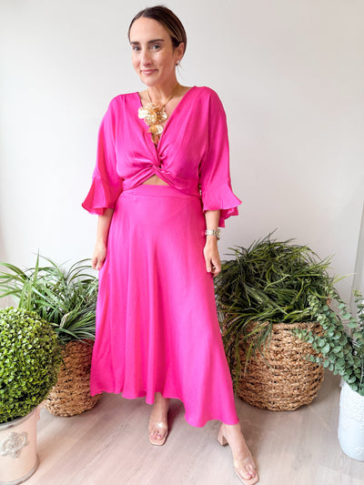 Wynne Midi Skirt fuchsia