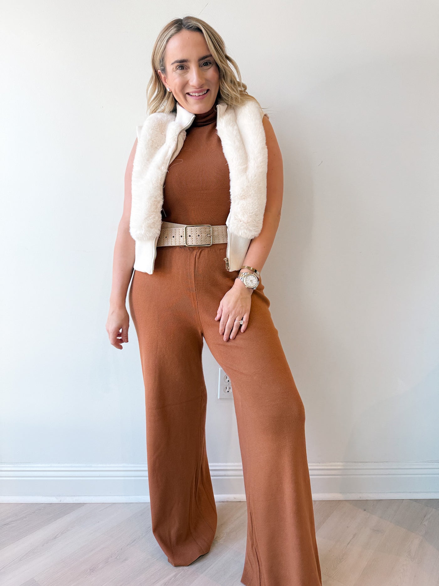 Kay Fur Vest cream