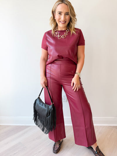 Sparkle Wide Leg Pant Bordeaux