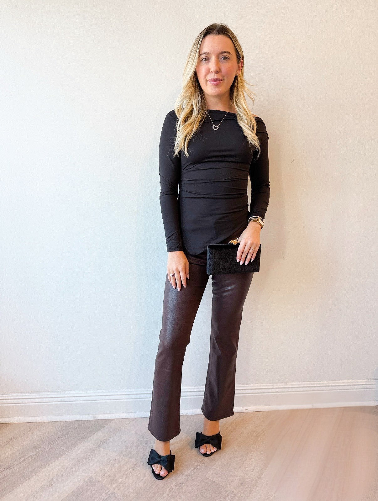 Coated Slim Cropped Bootcut