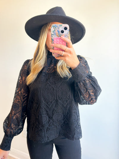 Mychel High Neck Lace Blouse
