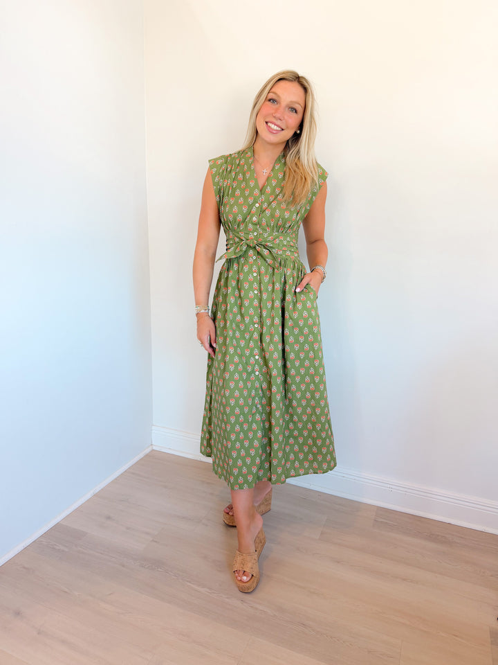 Margo Tie Waist Midi Dress