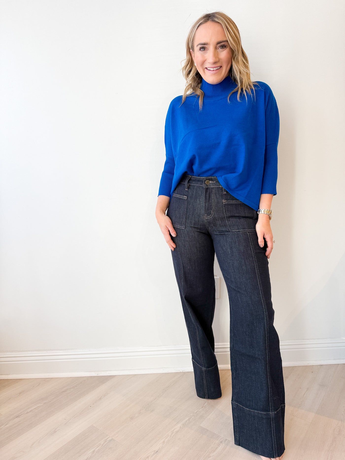 Katia Mid Rise Wide Leg Jean