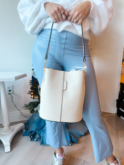 Smooth Leather Bucket Bag