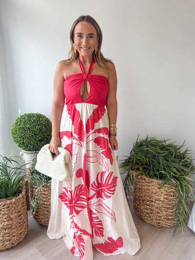 Sienna Printed Halter Maxi Dress