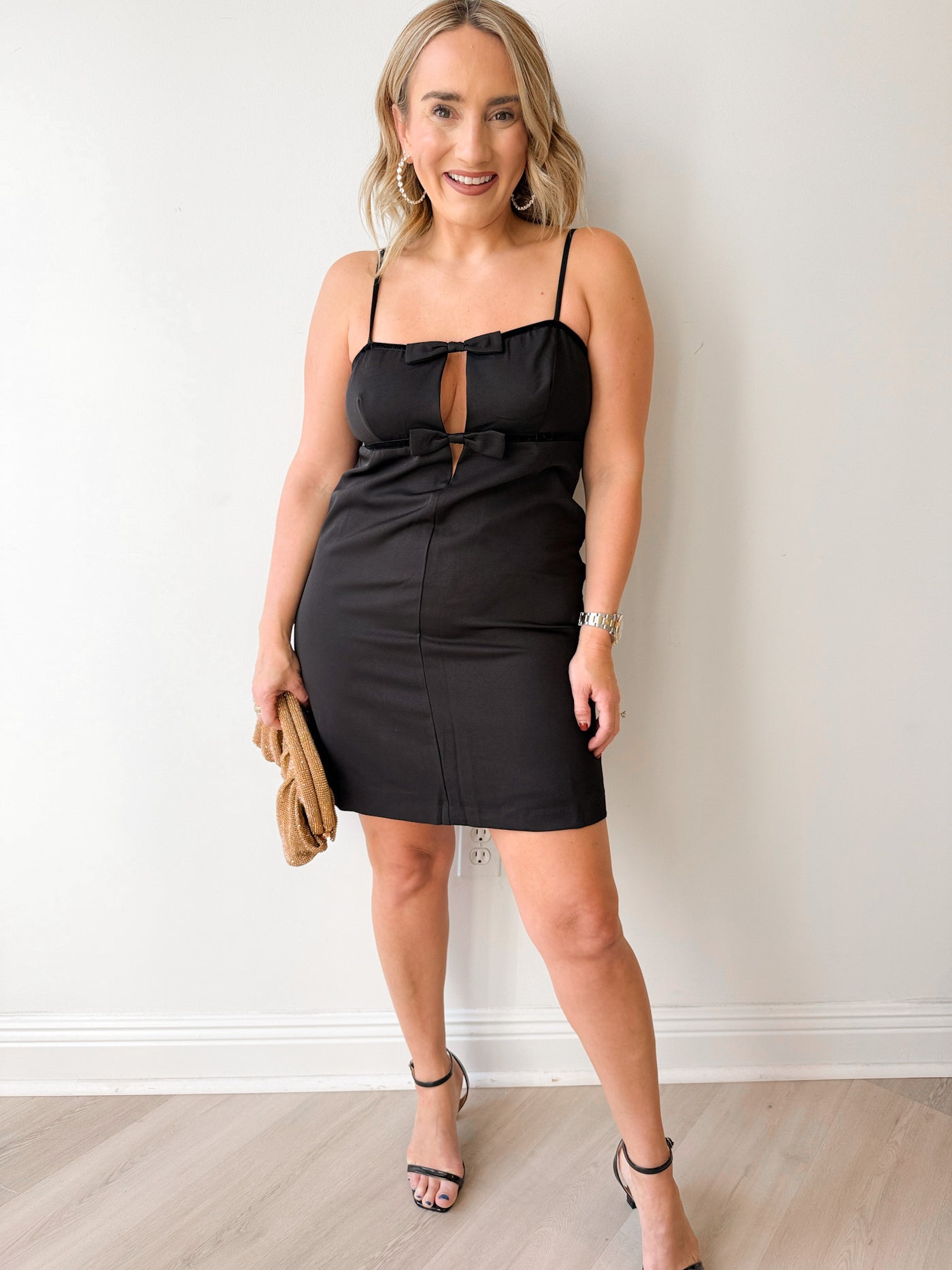 Mira Double Bow Detail Mini Dress