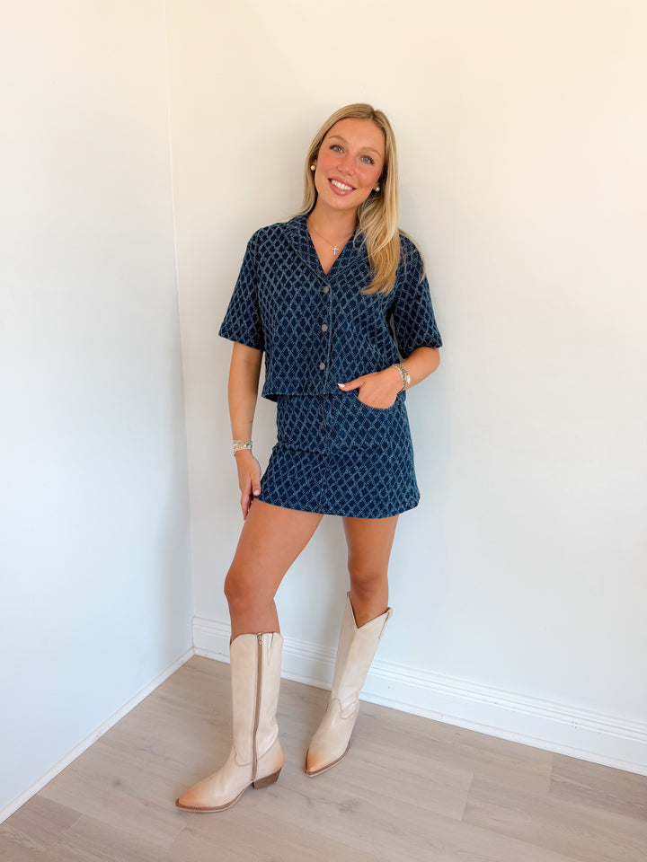 Diamond Denim Skirt