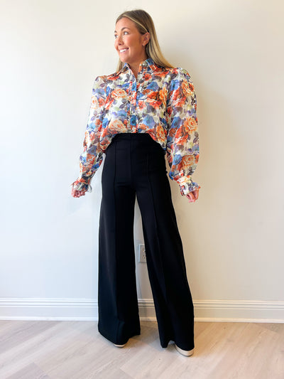 Lucy Floral Placket Button Down